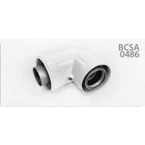 Колено коаксиальное 90*, D60/100 мм. Цвет белый KIT (BCSA) 0482/1